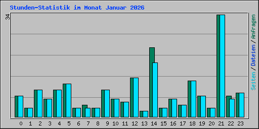 Stunden-Statistik im Monat Januar 2026