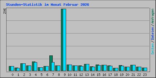 Stunden-Statistik im Monat Februar 2026