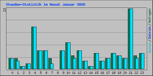 Stunden-Statistik im Monat Januar 2026