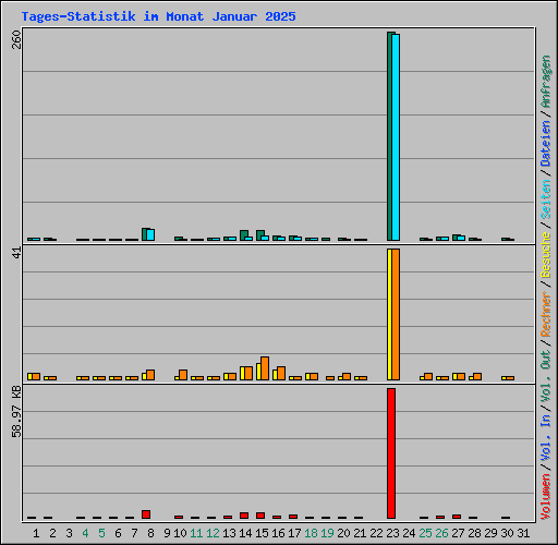 Tages-Statistik im Monat Januar 2025