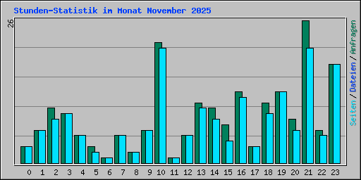 Stunden-Statistik im Monat November 2025