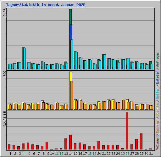 Tages-Statistik im Monat Januar 2025