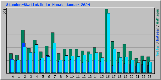 Stunden-Statistik im Monat Januar 2024
