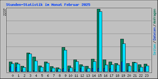 Stunden-Statistik im Monat Februar 2025